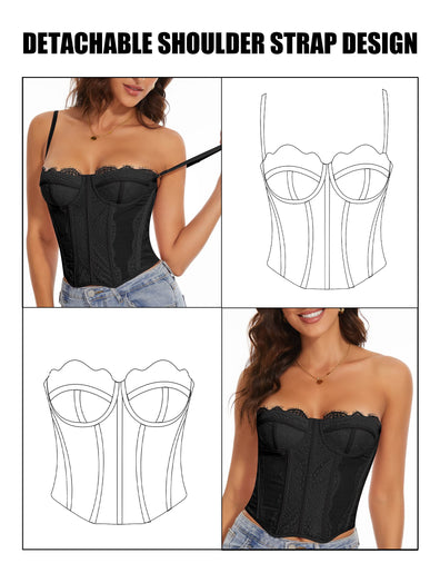 Summer Mesh Sexy Bustier Tops for Women